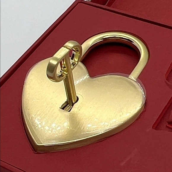 Dior Gold Heart Padlock and Key Set - Picture 4 of 10